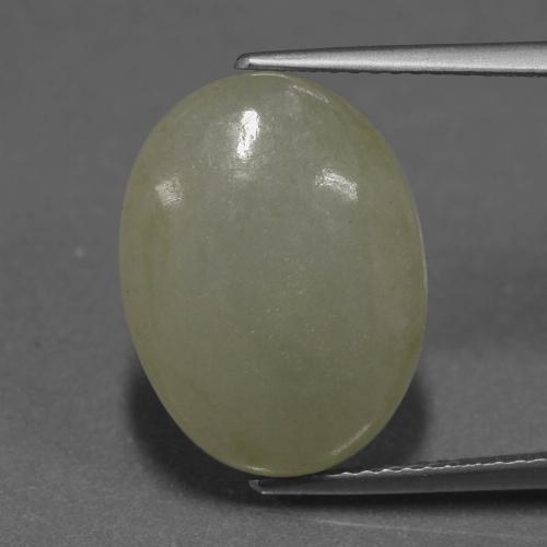 Giadeite Giallo verdastro naturale da 11.32 ct, Taglio ovale, Traslucido