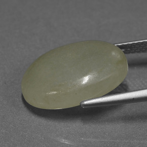 Giadeite Giallo verdastro naturale da 11.32 ct, Taglio ovale, Traslucido