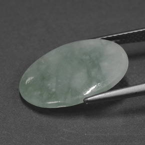 Giadeite naturale verde da 6,02 ct, taglio ovale, traslucido