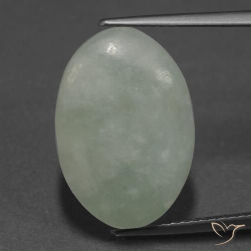 9.94ct Naturale Grigio verde Giadeite, Ovale, Traslucido