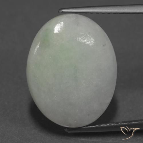 9.24ct Naturale Grigio verde Giadeite, Ovale, Traslucido