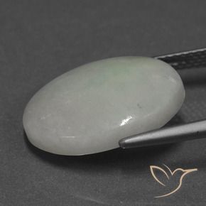 Giadeite Grigio verde naturale da 9.24 ct, Ovale, Traslucido