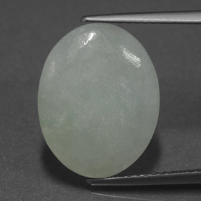 Giadeite naturale verde da 6,67 ct, taglio ovale, traslucido