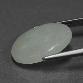Giadeite naturale verde da 6,67 ct, taglio ovale, traslucido