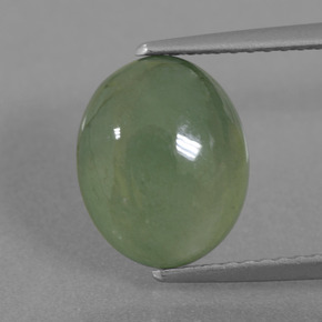 Giadeite naturale verde da 3,85 ct, taglio ovale, traslucido