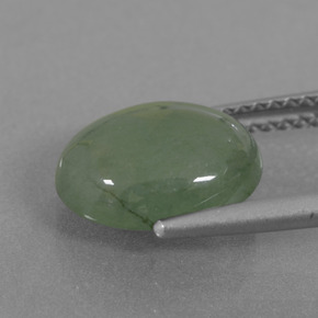 Giadeite naturale verde da 3,85 ct, taglio ovale, traslucido