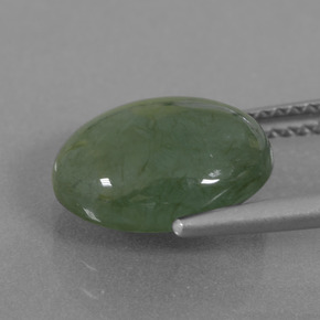 Giadeite naturale verde da 4,90 ct, taglio ovale, traslucido