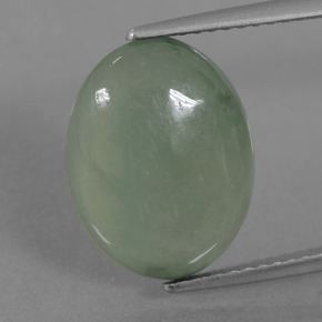 Giadeite naturale verde da 6,71 ct, taglio ovale, traslucido