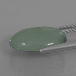 Giadeite naturale verde da 6,71 ct, taglio ovale, traslucido