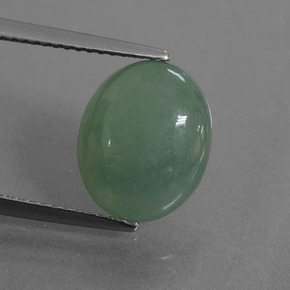 Giadeite naturale verde da 5,60 ct, taglio ovale, traslucido