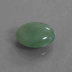 Giadeite naturale verde da 5,60 ct, taglio ovale, traslucido