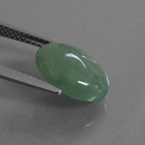 Giadeite naturale verde da 5,60 ct, taglio ovale, traslucido