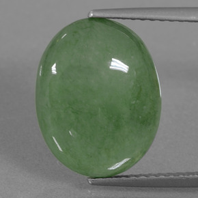 Giadeite naturale verde da 7,53 ct, taglio ovale, traslucido