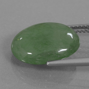 Giadeite naturale verde da 7,53 ct, taglio ovale, traslucido