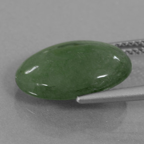 Giadeite naturale verde da 6,58 ct, taglio ovale, traslucido