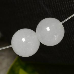 Giadeite naturale bianco da 13,23 ct, sfera / palla, traslucido