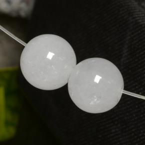 Giadeite naturale bianco da 13,23 ct, sfera / palla, traslucido