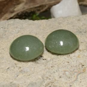 Gemme di Giadeite Verde marroncino naturale da 13.90 ct, Rotondo, Traslucido