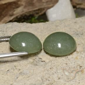 Gemme di Giadeite Verde marroncino naturale da 13.90 ct, Rotondo, Traslucido
