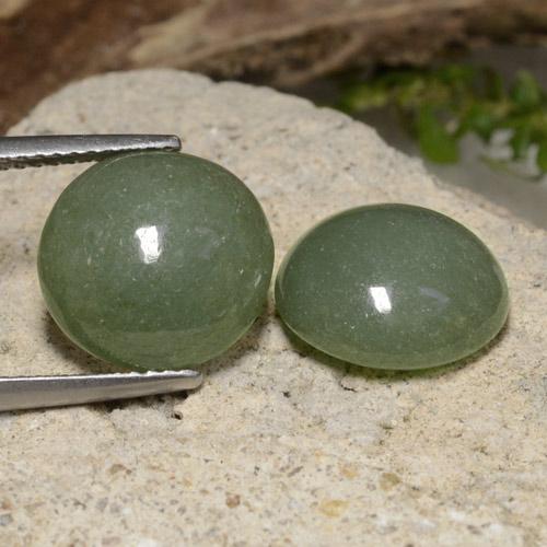 Giadeite naturale verde da 12,57 ct, taglio rotondo, traslucido
