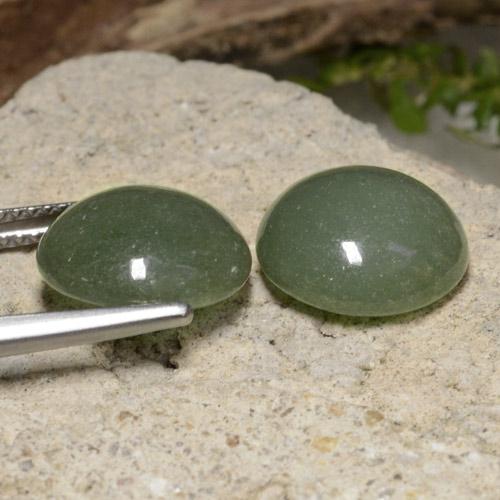 Giadeite naturale verde da 12,57 ct, taglio rotondo, traslucido
