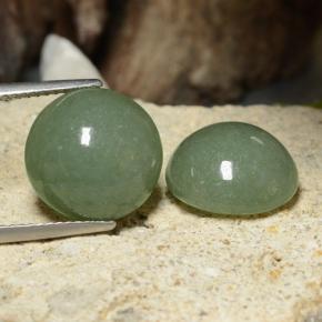 Gemme di Giadeite Verde medio naturale da 17.30 ct, Taglio rotondo, Traslucido