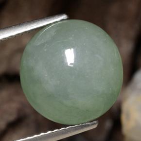 Giadeite Verde chiaro naturale da 8.36 ct, Taglio rotondo, Traslucido