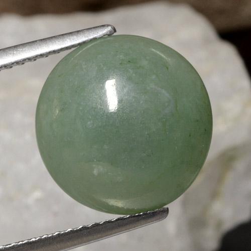 Giadeite Verde medio naturale da 6.93 ct, Taglio rotondo, Traslucido
