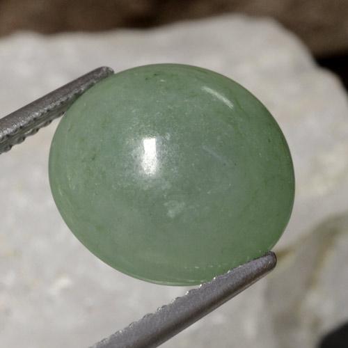 Giadeite Verde medio naturale da 6.93 ct, Taglio rotondo, Traslucido