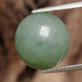 Giadeite naturale verde da 6,35 ct, taglio rotondo, traslucido