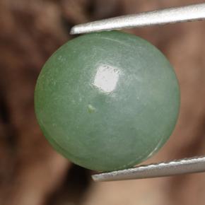 Giadeite naturale verde da 6,35 ct, taglio rotondo, traslucido