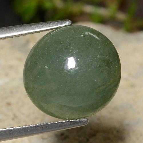 Giadeite Verde Pino Pallido naturale da 7.03 ct, Taglio rotondo, Traslucido
