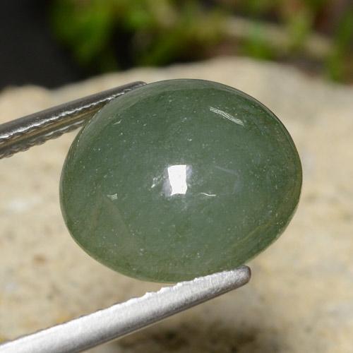 Giadeite Verde Pino Pallido naturale da 7.03 ct, Taglio rotondo, Traslucido