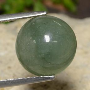Giadeite Verde Pino Pallido naturale da 7.20 ct, Taglio rotondo, Traslucido