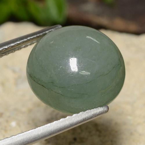 Giadeite Medium Light Green naturale da 7.62 ct, Taglio rotondo, Traslucido