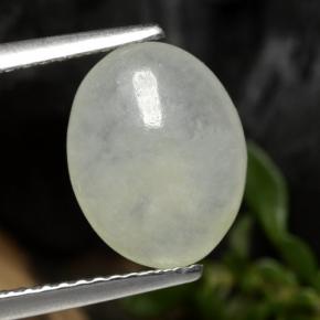 Giadeite naturale bianco da 3,13 ct, taglio ovale, traslucido