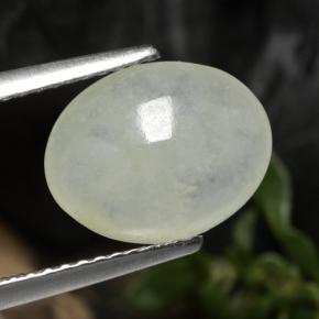 Giadeite naturale bianco da 3,13 ct, taglio ovale, traslucido