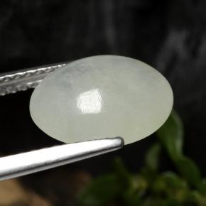 Giadeite naturale bianco da 3,13 ct, taglio ovale, traslucido