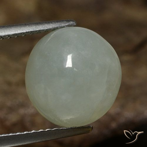 7.41ct Naturale Grigio verde Giadeite, Ovale, Traslucido