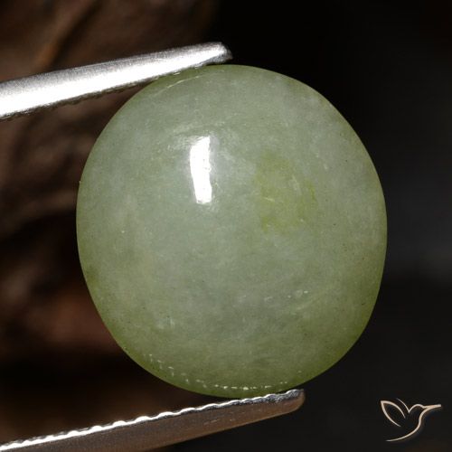 5.65ct Naturale Verde caldo Giadeite, Ovale, Traslucido