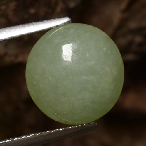 Giadeite naturale verde da 4,64 ct, taglio rotondo, traslucido