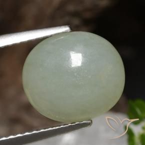 Giadeite Verde chiaro naturale da 4.89 ct, Ovale, Traslucido