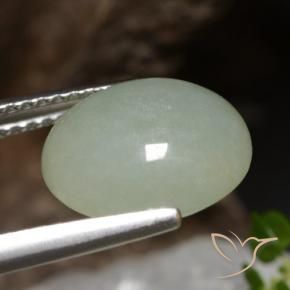 Giadeite Verde chiaro naturale da 4.89 ct, Ovale, Traslucido