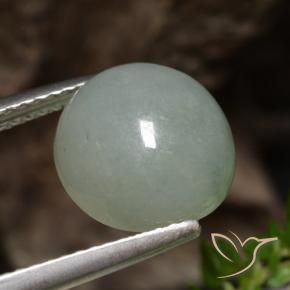 Giadeite Verde bosco pallido naturale da 6.51 ct, Rotondo, Traslucido