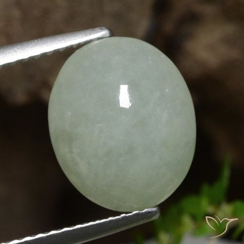 4.87ct Naturale Grigio verde Giadeite, Ovale, Traslucido