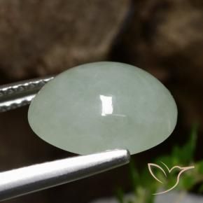 Giadeite Grigio verde naturale da 4.87 ct, Ovale, Traslucido