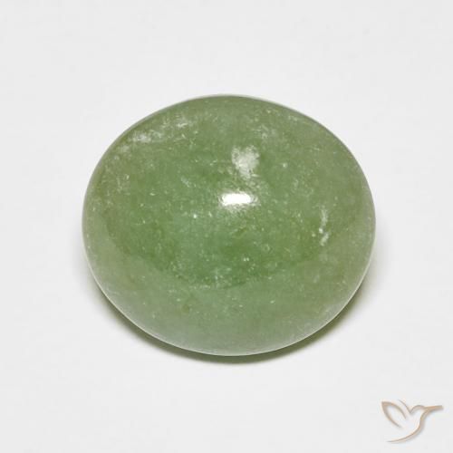 Giadeite naturale verde da 6,79 ct, taglio ovale, traslucido