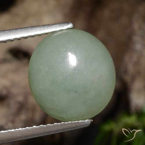 5.39ct Naturale Grigio verde Giadeite, Ovale, Traslucido