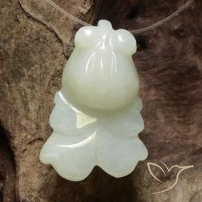 Giadeite Bianco verdognolo naturale da 33.53 ct, Taglio a fantasia, Traslucido