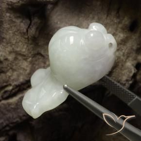 Giadeite Bianco verdognolo naturale da 39.99 ct, Taglio a fantasia, Traslucido